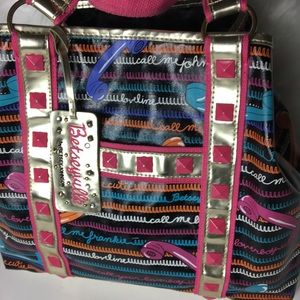 Betsey Johnson Betseyville tote pink bag phone me